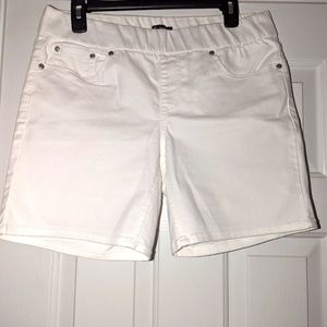 White Stretch Denim Shorts
